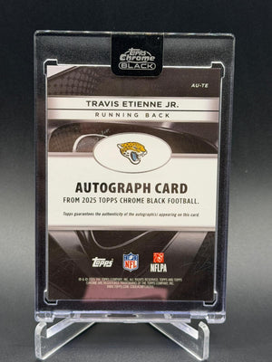 2025 Topps Chrome Black #AU-TE Travis Etienne Jr. Auto Green Refractor #/99