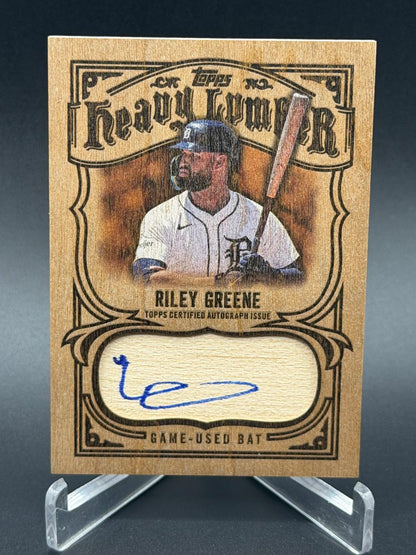 2026 Topps #HL2-RG Riley Greene Heavy Lumber Autograph Game-Used Bat Relic