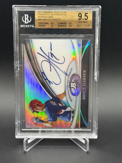 2011 Bowman Platinum #BPA-BH Bryce Harper Prospect Autograph Refractor BGS 9.5