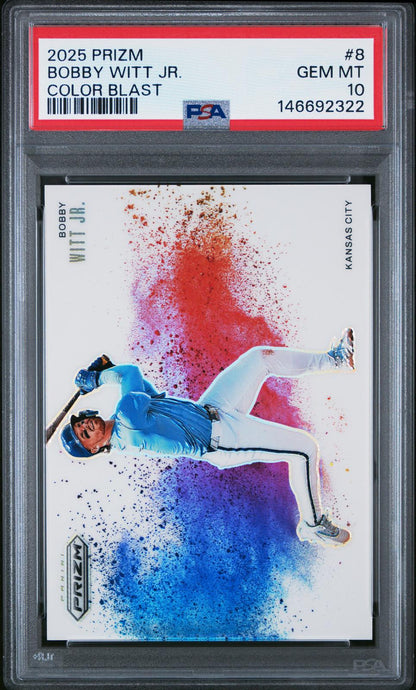 2025 Panini Prizm #8 Bobby Witt Jr. Color Blast PSA 10