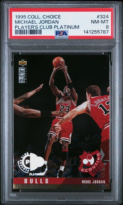 1995-96 Collector's Choice #324 Michael Jordan Platinum Player's Club PSA 8