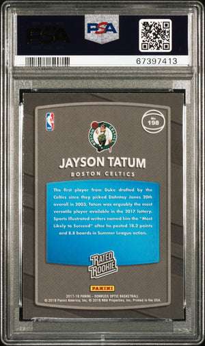 2017-18 Donruss Optic #198 Jayson Tatum Rated Rookie PSA 10
