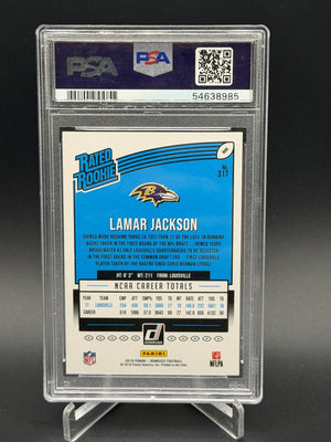 2018 Panini Donruss #317 Lamar Jackson Rated Rookie PSA 9