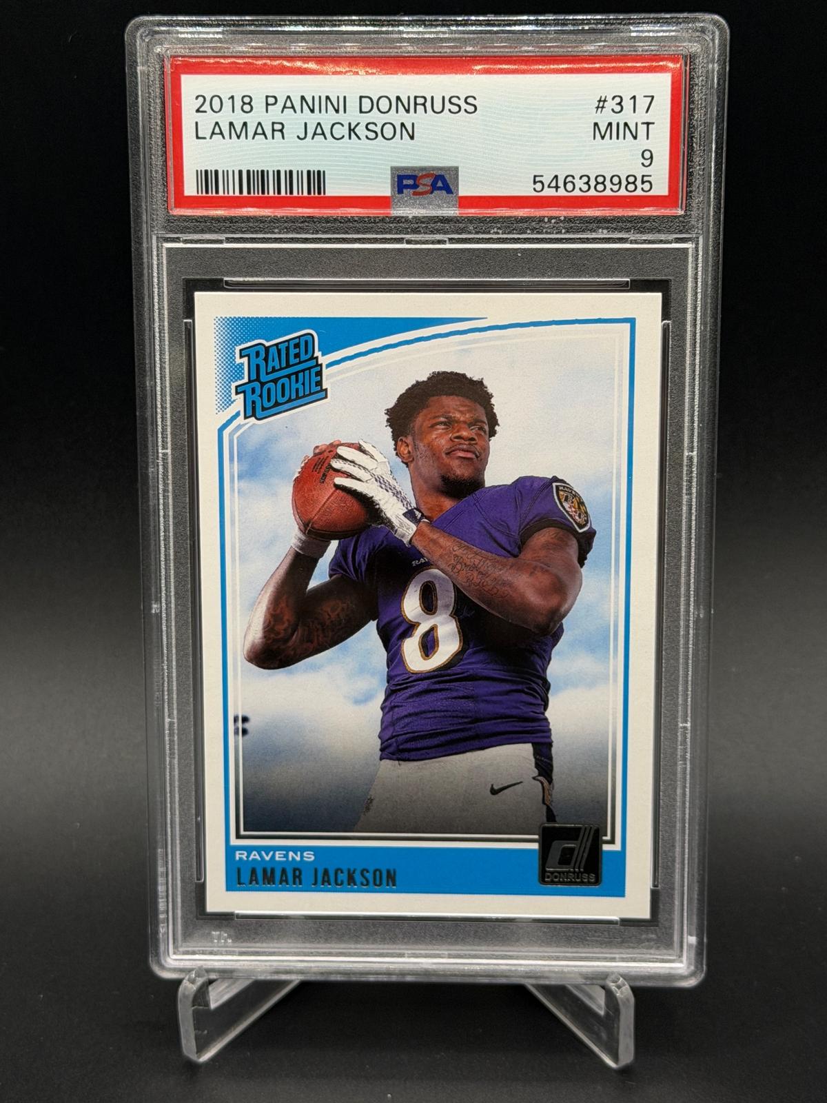 2018 Panini Donruss #317 Lamar Jackson Rated Rookie PSA 9