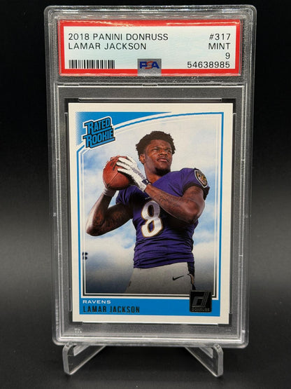 2018 Panini Donruss #317 Lamar Jackson Rated Rookie PSA 9
