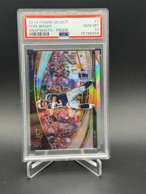 2019 Panini Select #1 Tom Brady Snapshots Silver Prizm PSA 10