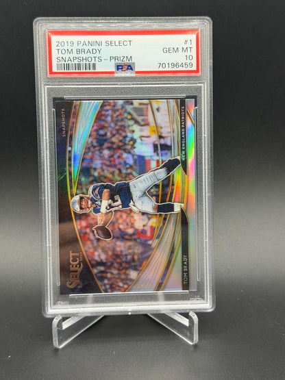 2019 Panini Select #1 Tom Brady Snapshots Silver Prizm PSA 10