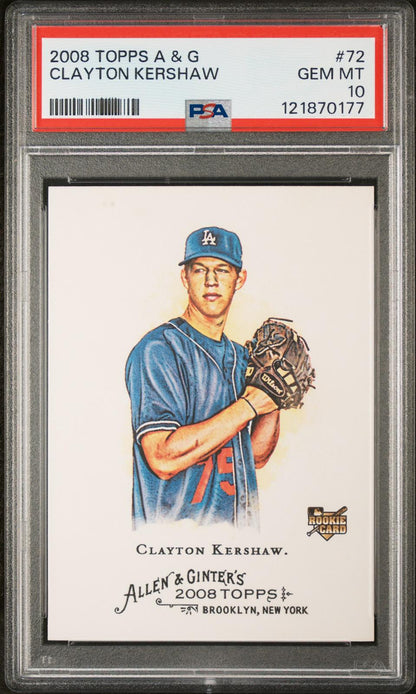 2008 Topps Allen & Ginter #72 Clayton Kershaw Rookie RC PSA 10