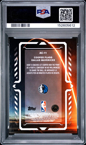 2025-26 Topps Chrome #AC-11 Cooper Flagg Rookie RC Activators PSA 10