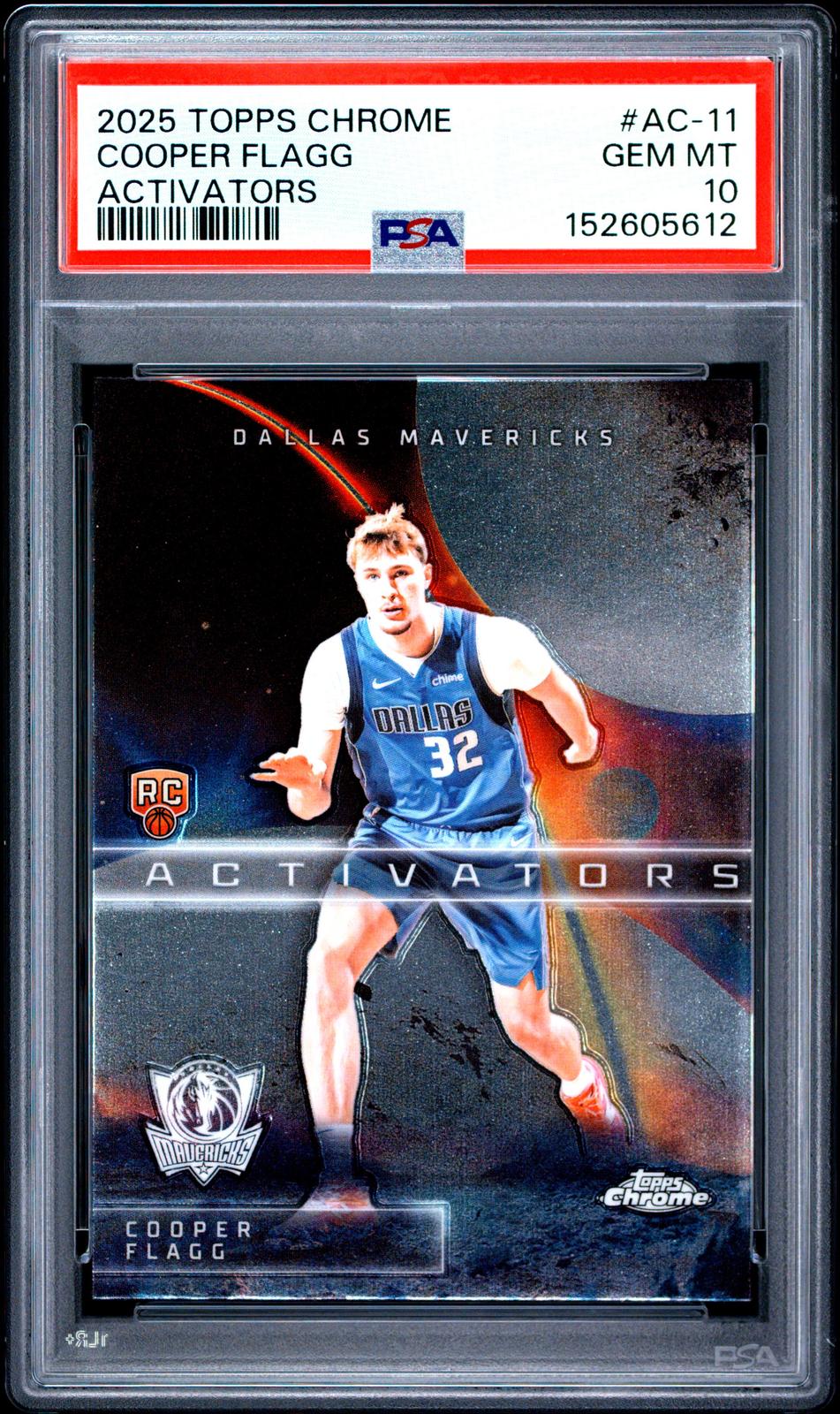 2025-26 Topps Chrome #AC-11 Cooper Flagg Rookie RC Activators PSA 10
