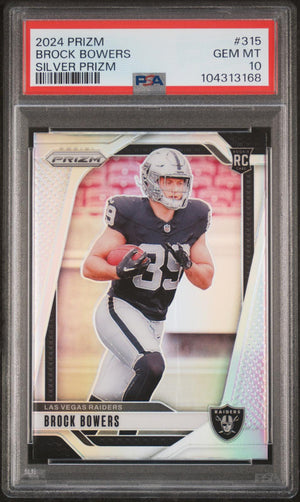 2024 Panini Prizm #315 Brock Bowers Rookie RC Silver PSA 10