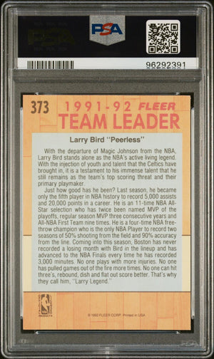 1991-92 Fleer #373 Larry Bird Team Leader PSA 8