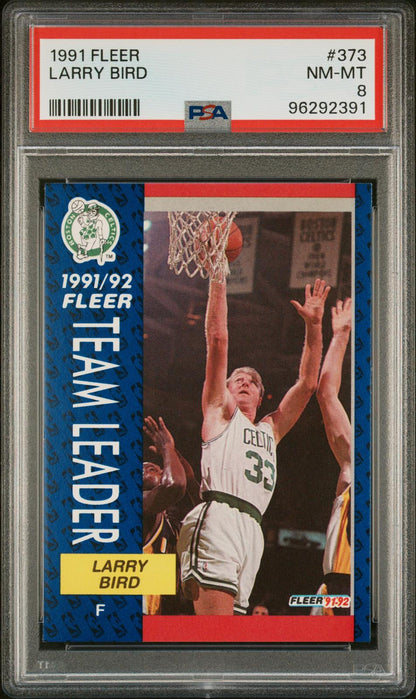 1991-92 Fleer #373 Larry Bird Team Leader PSA 8