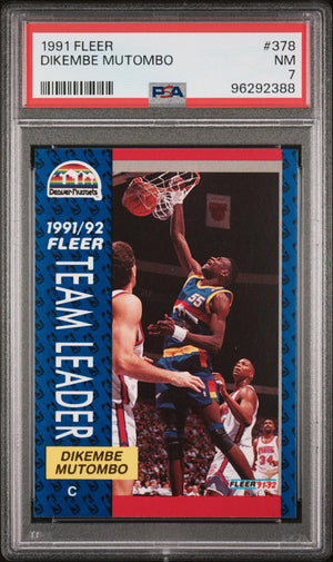 1991-92 Fleer #378 Dikembe Mutombo Rookie RC PSA 7