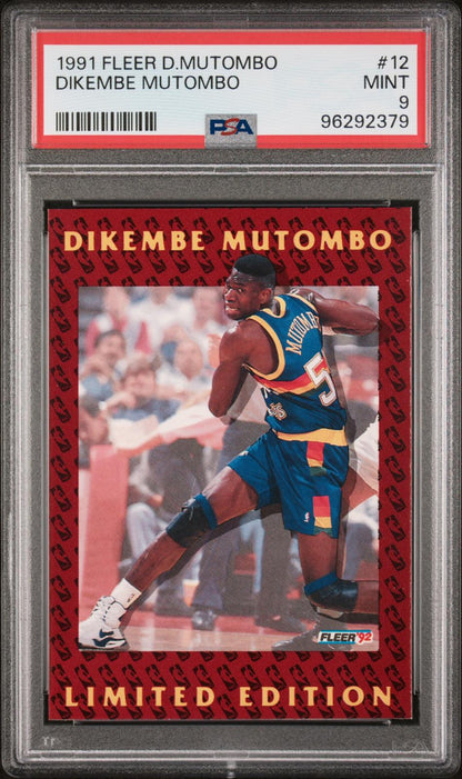 1991-92 Fleer #12 Dikembe Mutombo Rookie RC Limited Edition PSA 9
