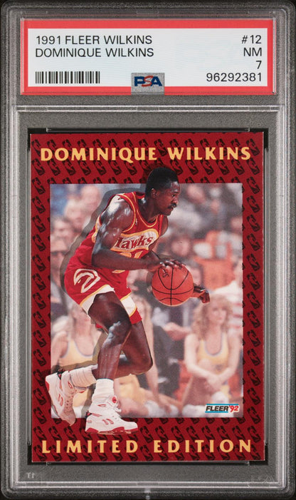 1991-92 Fleer #12 Dominique Wilkins Dominique Wilkins Limited Edition PSA 7