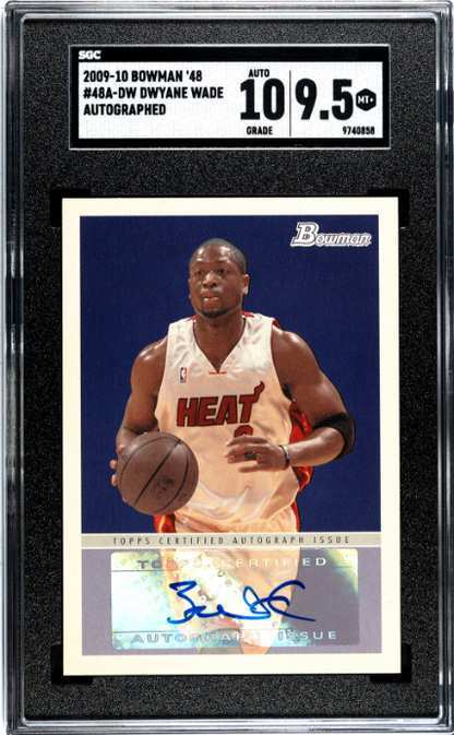 2009-10 Bowman 48 #48A-DW Dwyane Wade Autographs SGC 9.5 Auto 10