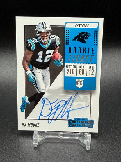 2018 Panini Contenders #107 DJ Moore Rookie Ticket Autograph