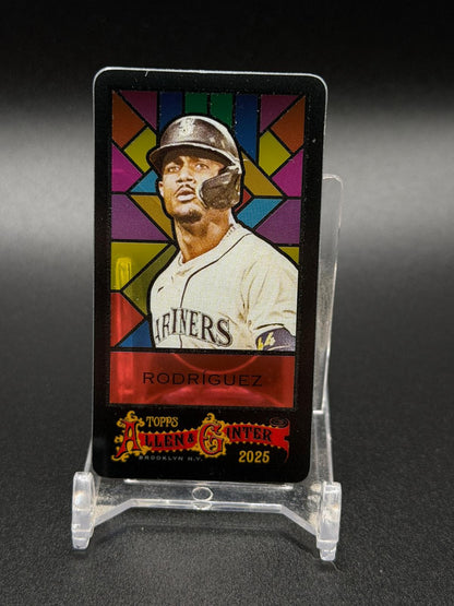 2025 Topps Allen & Ginter #399 Julio Rodríguez Mini Exclusives Stained Glass