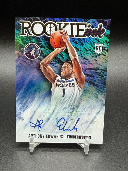 2020-21 Panini Hoops #RI-AED Anthony Edwards Rookie RC Ink Auto