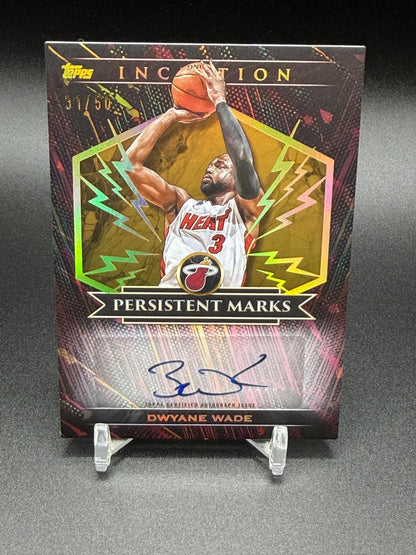 2025-26 Topps Inception #PM-DW Dwyane Wade Persistent Marks Auto /50