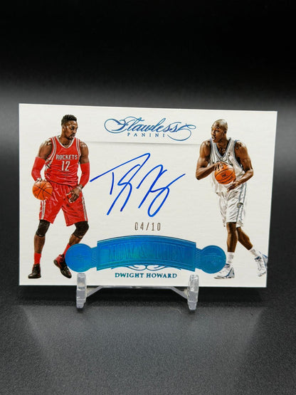 2015-16 Panini Flawless #NT-DH Dwight Howard Now and Then Auto Sapphire /10