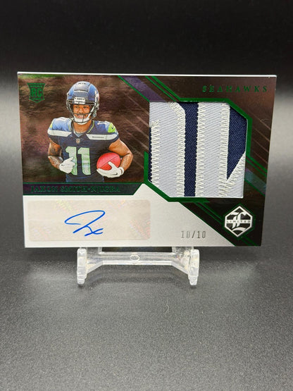 2023 Panini Limited #159 Jaxon Smith-Njigba RC Emerald Spotlight Patch Auto #/10