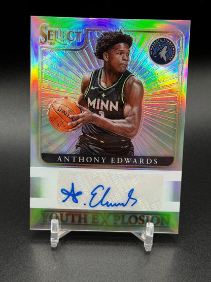 2020-21 Panini Select #YES-AED Anthony Edwards Rookie RC Youth Explosion Auto