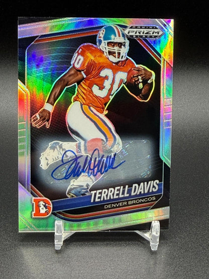 2025 Panini Prizm Black #51 Terrell Davis Autographs Prizm Silver