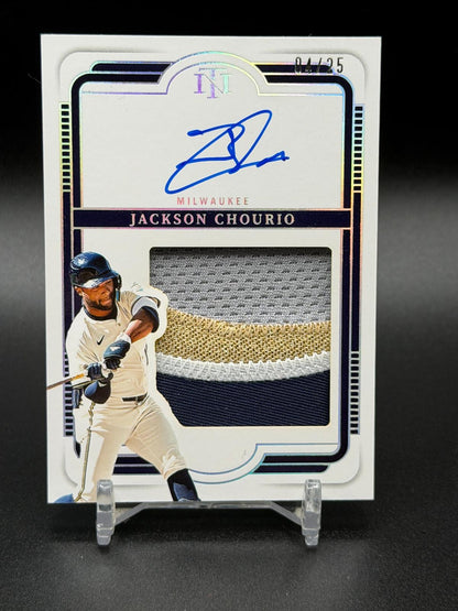 2025 National Treasures #SL-JCH Jackson Chourio Silhouette Auto Holo Silver /25