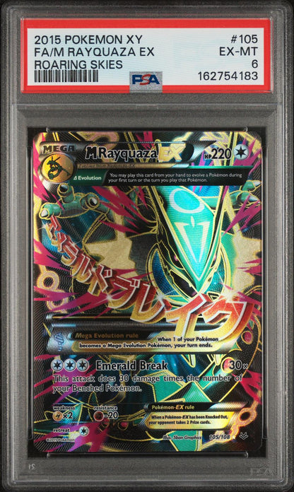 2015 Pokemon Xy Roaring Skies #105 M Rayquaza Ex Roaring Skies Full Art PSA 6