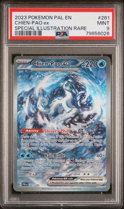 2023 Pokemon Paldea Evolved #261 Chien-Pao Ex Special Illustration Rare PSA 9