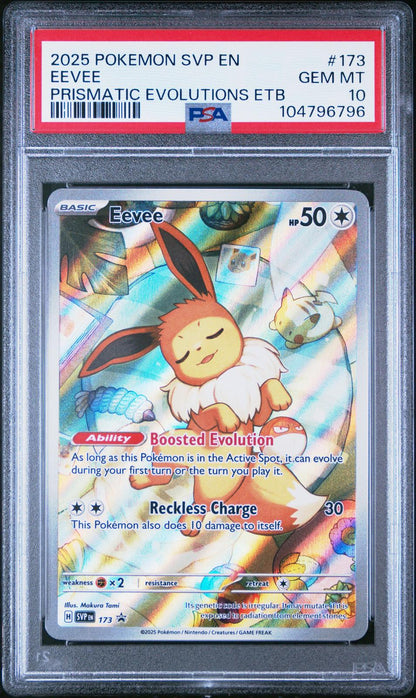 2025 Pokemon Svp Black Star Promo #173 Eevee Prismatic Evolutions PSA 10 (796)