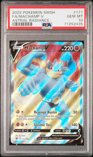 2022 Pokemon Sword & Shield Astral Radiance #171 Machamp V Full Art PSA 10