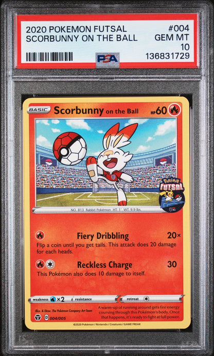 2020 Pokemon Futsal #004 Scorbunny On The Ball PSA 10