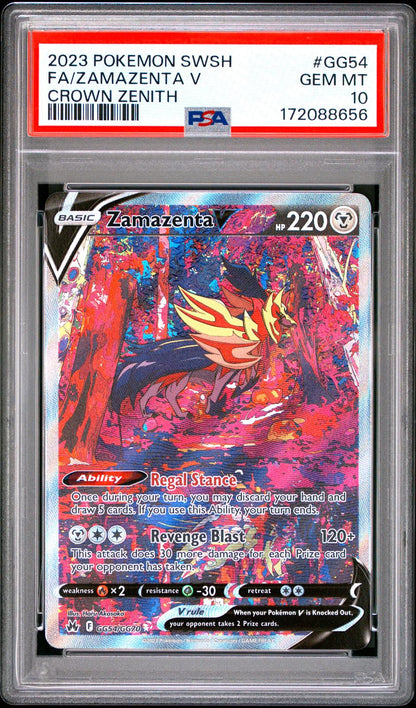 2023 Pokemon Sword And Shield Crown Zenith #GG54 Zamazenta V Full Art PSA 10