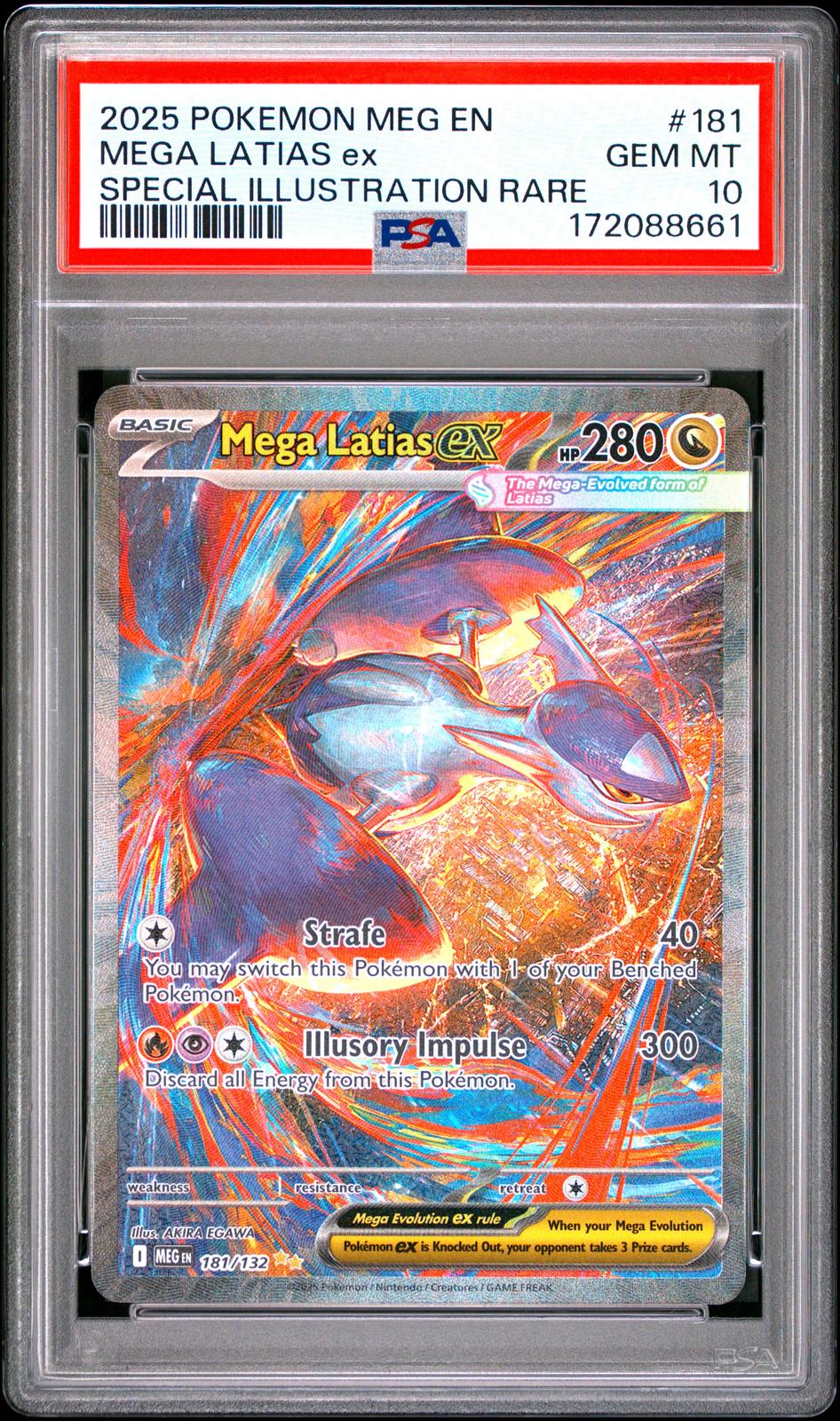 2025 Pokemon Meg Evolution #181 Mega Latias Ex Special Illustration Rare PSA 10