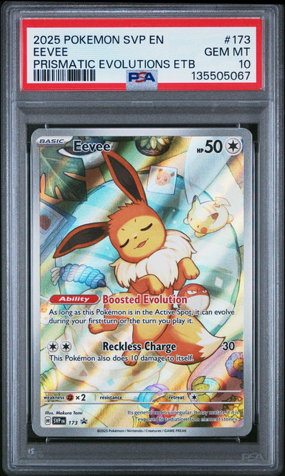 2025 Pokemon Svp Black Star Promo #173 Eevee Prismatic Evolutions PSA 10 (067)