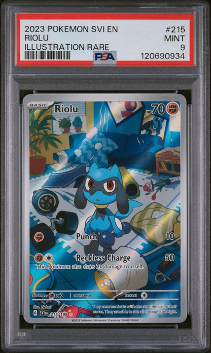 2023 Pokemon Svi En Scarlet & Violet #215 Riolu Illustration Rare PSA 9