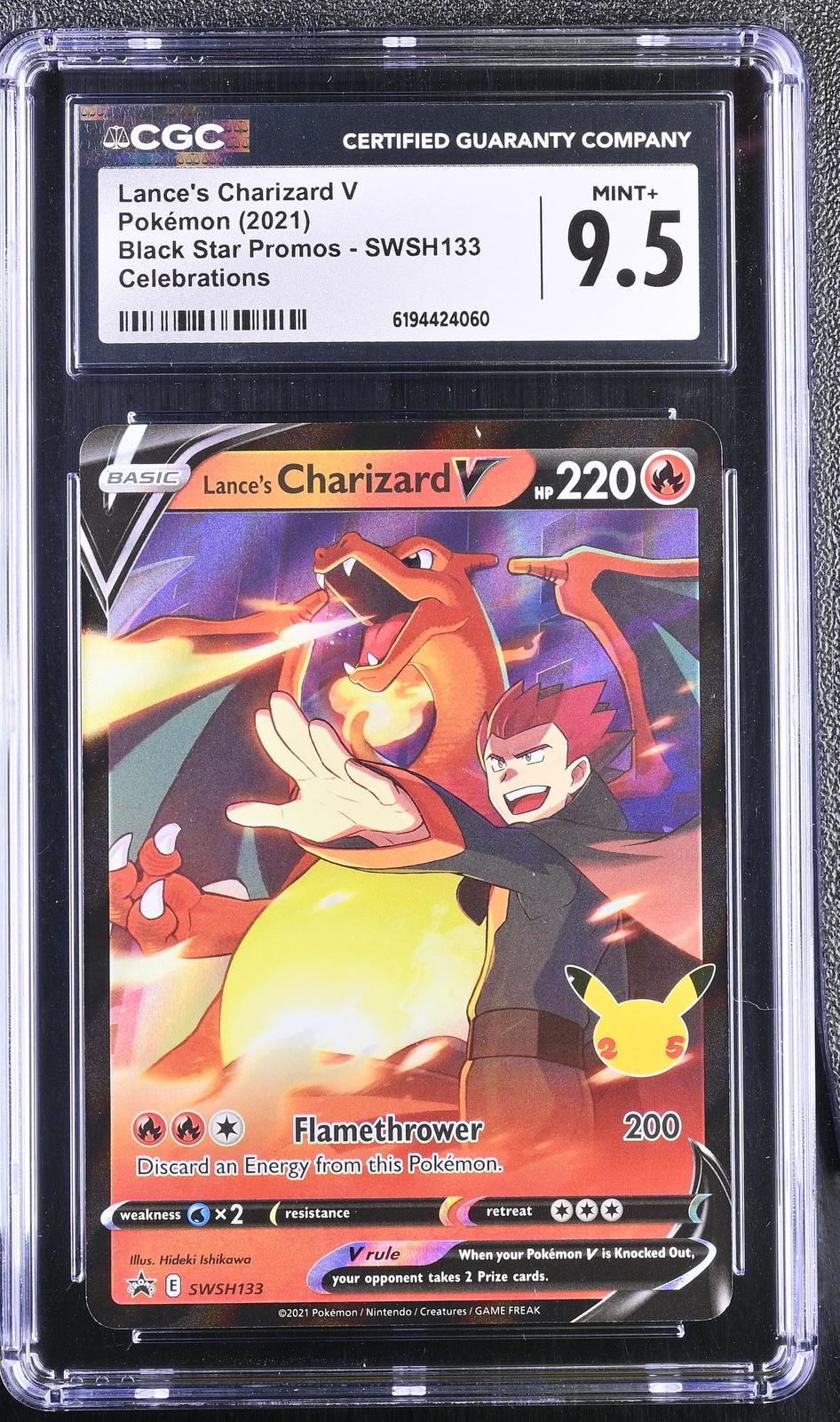2021 Pokemon Black Star Promos #SWSH133 Lance's Charizard V Celebrations CGC 9.5