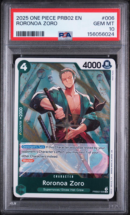2025 One Piece Premium Booster The Best Vol. 2 #PRB02-006 Roronoa Zoro PSA 10