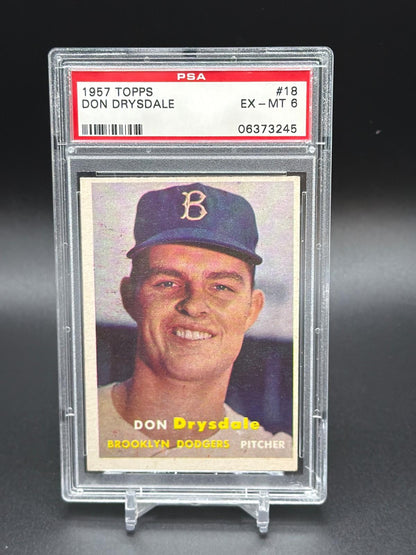 1957 Topps #18 Don Drysdale Rookie RC PSA 6