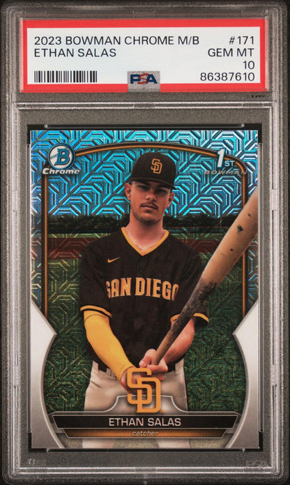 2023 Bowman Chrome Mega Box #BCP-171 Ethan Salas 1st Mojo Refractor PSA 10