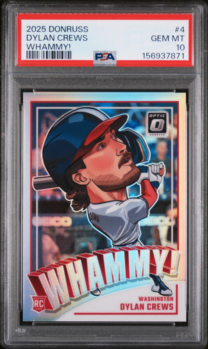 2025 Donruss #4 Dylan Crews Whammy! Rookie RC PSA 10