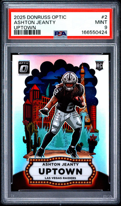 2025 Donruss Optic #2 Ashton Jeanty Uptown Rookie RC PSA 9