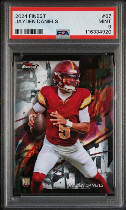 2024 Topps Finest #67 Jayden Daniels Rookie RC PSA 9