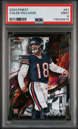 2024 Topps Finest #61 Caleb Williams Rookie RC PSA 9