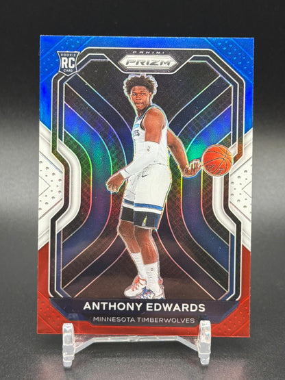 2020-21 Panini Prizm #258 Anthony Edwards Rookie RC Red White and Blue Prizm