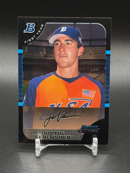 2005 Bowman Draft Picks #BDP129 Justin Verlander Rookie RC First Year Chrome #1