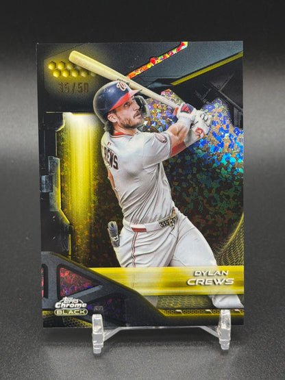 2026 Topps Chrome Black #155 Dylan Crews Gold Mini-Diamond Refractor #/50